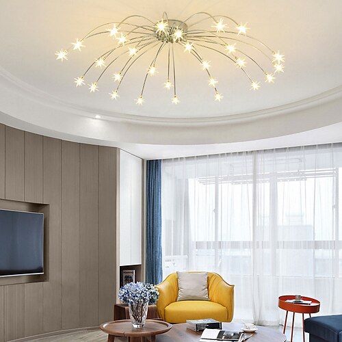 

100 cm Sputnik Design Flush Mount Ceiling Light Metal Modern Style Fairytale Theme Stylish Electroplated LED Firework 220-240V