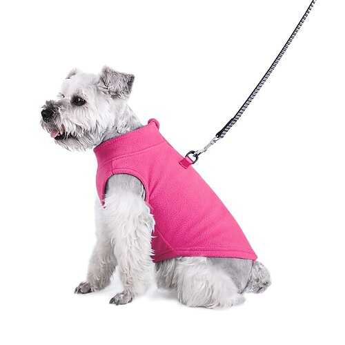 

european and american pet clothing clothes autumn and winter polar fleece solid color zipper sweater small and medium pet vest dog clothes