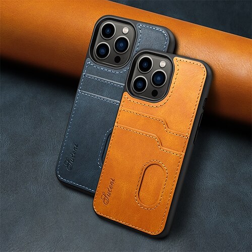 

Phone Case For Apple Back Cover iPhone 13 iPhone 13 Pro Max iPhone 13 Mini iPhone 13 Pro Wallet Card Holder Shockproof Solid Colored PU Leather