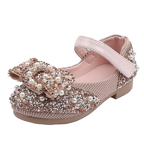 

Girls' Flats Glitters Comfort Mary Jane PU Katy Perry Sandals Little Kids(4-7ys) Big Kids(7years ) Daily Home Walking Shoes Rhinestone Bowknot Pearl Pink Green Black Spring Summer / Rubber