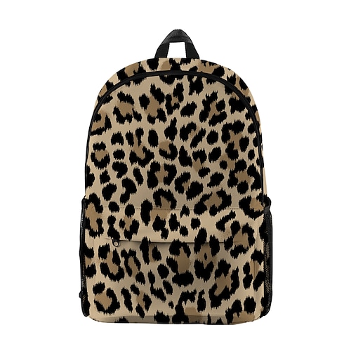 

Unisex School Bag Commuter Backpack Oxford Cloth 300D Leopard Dinosaur Large Capacity Breathable Zipper Tiered School Daily Khaki