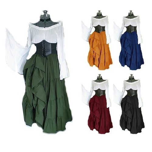 

Movie / TV Theme Costumes Outlander Medieval All Seasons Dress Corset Women's Teen Costume Vintage Cosplay Party & Evening Ankle Length Dress Halloween