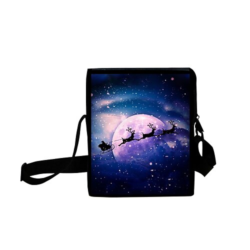 

Unisex Bags Oxford Cloth Crossbody Bag Zipper Daily Outdoor 3D Print Christmas Black