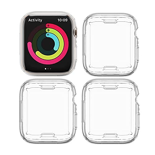 

4 pack compatible with apple watch 7 case 45mm soft tpu full protector bumper cover for iwatch 7 accessories 45mm