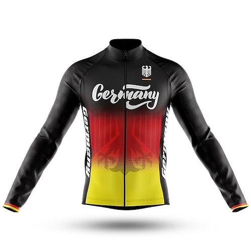 

21Grams Men's Cycling Jersey Long Sleeve Bike Top with 3 Rear Pockets Mountain Bike MTB Road Bike Cycling Breathable Quick Dry Moisture Wicking Reflective Strips Black Color Block Polyester Spandex