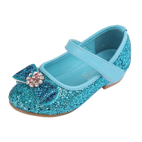 

Girls' Heels Glitters Flower Girl Shoes PU Little Kids(4-7ys) Toddler(2-4ys) Party Wedding Sequin Crystals / Rhinestones Blue Pink Silver Fall Spring