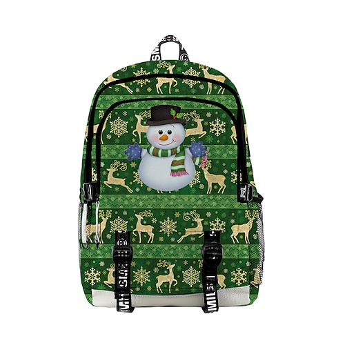 

Unisex Oxford Cloth 300D School Bag Commuter Backpack Large Capacity Zipper School Daily Christmas Green