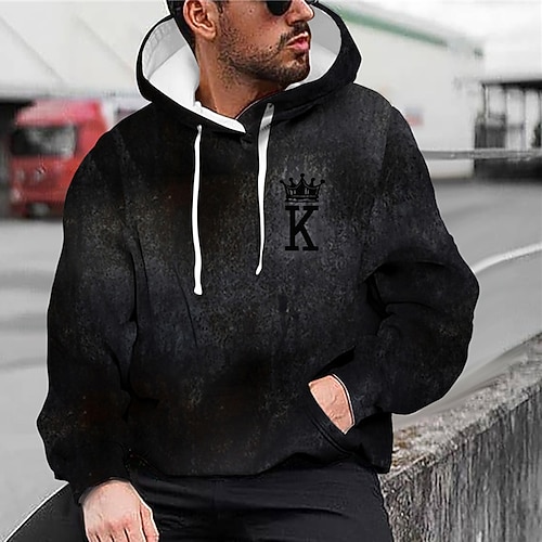 

Men's Unisex Hoodie Pullover Hoodie Sweatshirt Blue Brown Gray Black Hooded Graphic Prints Poker Lace up Print Daily Sports 3D Print Designer Casual Big and Tall Fall & Winter Clothing Apparel Hoodies