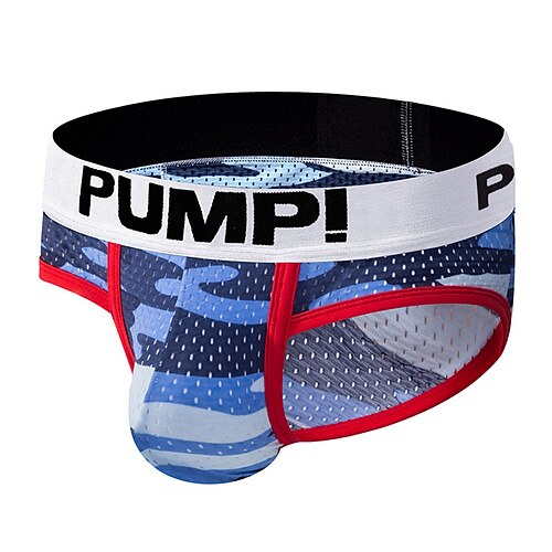 

Men's Briefs 1 PC Underwear Fashion Simple Basic Camo Cotton Low Waist Green Blue Gray M L XL