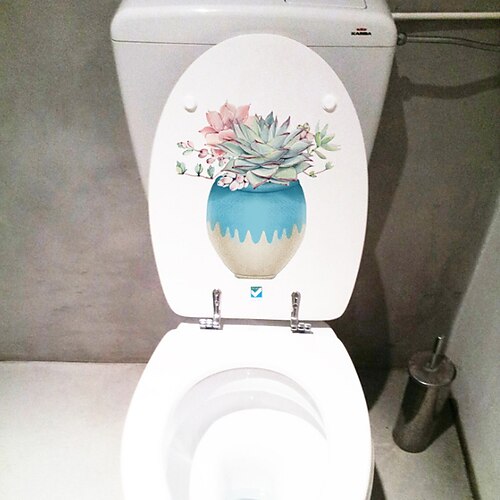 

Floral Plants Wall Stickers Bathroom Toilet Removable PVC Home Decoration Wall Decal 1pc