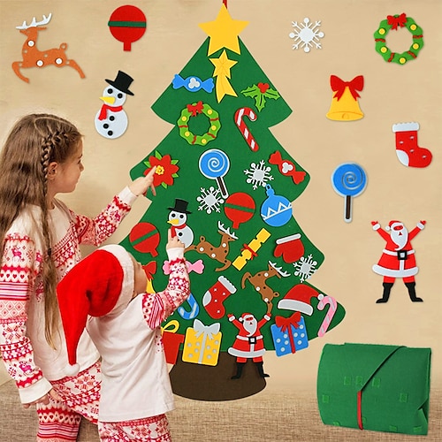 Kids DIY Felt Christmas Tree Merry Christmas Decorations For Home 2023  Christmas Ornaments Navidad 2024 New Year Gifts Xmas Tree