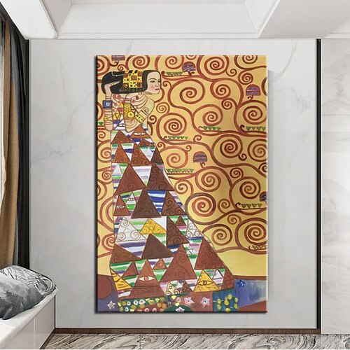 

Handmade Hand Painted Oil Painting Wall Art Classic Klimt famous Lady oil Painting Home Decoration Decor Rolled Canvas No Frame Unstretched