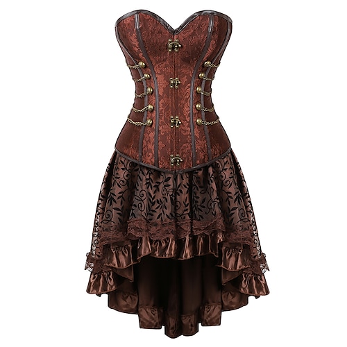 

Pirate Plus Size Medieval Steampunk 18th Century Cocktail Dress Vintage Dress Skirt Outfits Masquerade Women's Asymmetric Hem Costume Vintage Cosplay Party Halloween Skirts Halloween / Corset