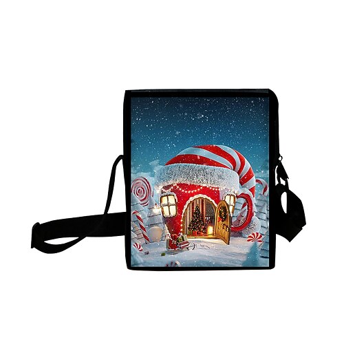 

Unisex Bags Oxford Cloth Crossbody Bag Zipper Daily Outdoor 3D Print Christmas Blue
