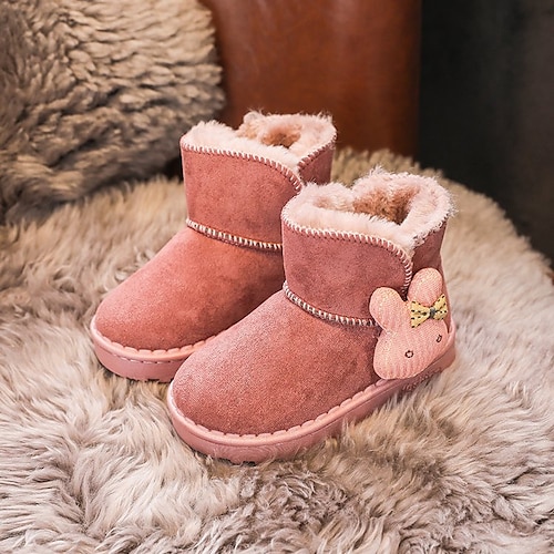 

Girls' Boots Daily Ankle Boots Snow Boots Bootie PU Breathability Big Kids(7years ) Little Kids(4-7ys) School Daily Walking Shoes Rabbit Black Rosy Pink Coffee Winter Fall / Booties / Ankle Boots