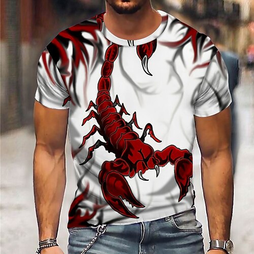 

Herren T Shirt Tier Skorpion Rundhalsausschnitt Grün Blau Purpur Gelb Dunkelgrün Outdoor Strasse Kurzarm Bedruckt Bekleidung Sport Modisch Sportbekleidung Casual / Sommer / Sommer