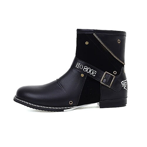 

Men's Boots Biker boots Classic Daily Office & Career PU Mid-Calf Boots Black Brown Gradient Winter Fall