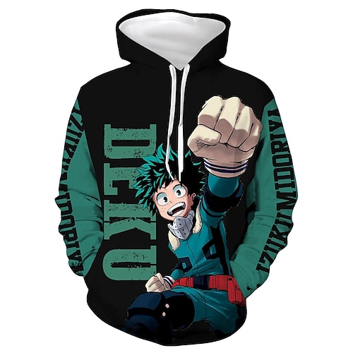 

Mi héroe Academia Boko No Hero Midoriya Izuku Cobija Sudadera Dibujos Manga Anime Harajuku Gráfico Kawaii Sudadera Para Hombre Mujer Unisexo Adulto Impresión 3D 100% Poliéster