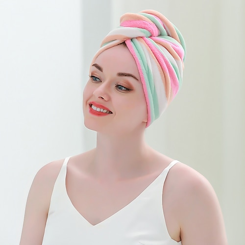 

Microfiber Hair Turban Wrap,Quick Dry Hair Towel Wrap Turban- Super Absorbent,Unique Design, (For better water absorption,please wash and dry the towel before first use)