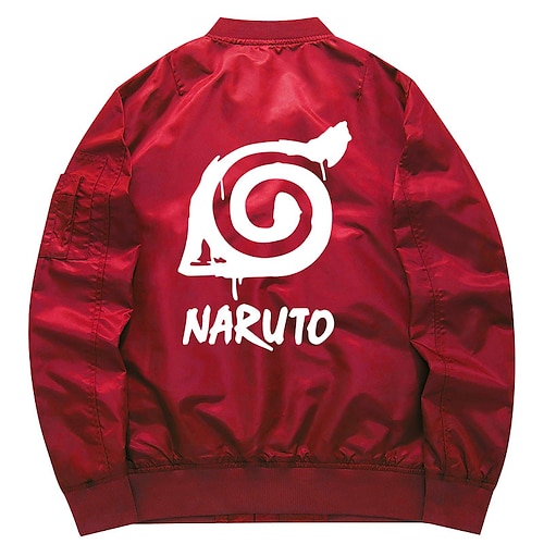 

Naruto Uchiha Sasuke Uzumaki Naruto Jaqueta Bomber Casacos Anime Harajuku Arte Gráfica Kawaii Casaco Para Homens Mulheres Adulto Hot Stamping Náilon