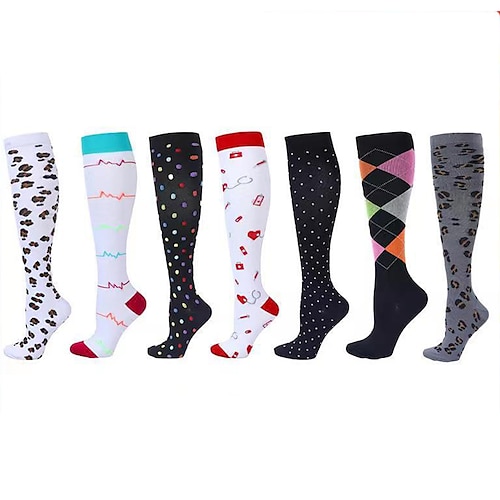 

Compression Socks Crew Socks Cycling Socks Bike Socks Sports Socks Men's Women's Bike / Cycling Breathable Soft Comfortable 3pcs Polka Dot Flamingo Stripes Nylon Dark Grey Black Rosy Pink S L