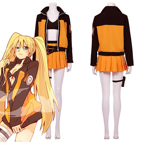 

Naruto Naruto Uzumaki Jupe Costume de Cosplay Tenue Adulte Femme Cosplay Halloween Noël Halloween Fête / Célébration Polyester Jaune Femme Facile Déguisement Carnaval