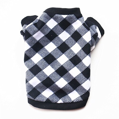 

Dog Sweatshirt Plaid / Check Geometic Spots & Checks Simple Style Casual / Daily Winter Dog Clothes Puppy Clothes Dog Outfits Warm Black / White Sweatshirts