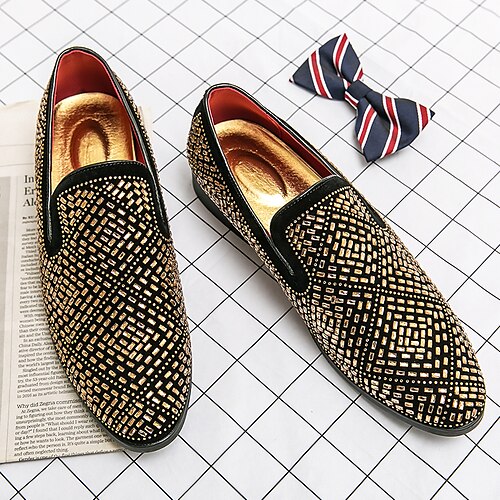 

Men's Loafers Slip-Ons Novelty Loafers Casual Athletic Walking Shoes PU Black Spring