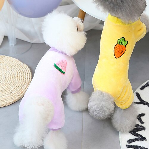 

Dog Clothes Autumn And Winter Clothes New Fleece Teddy Small Dog Pet Clothing Autumn And Winter 21 Fruit Four-leg Fleece