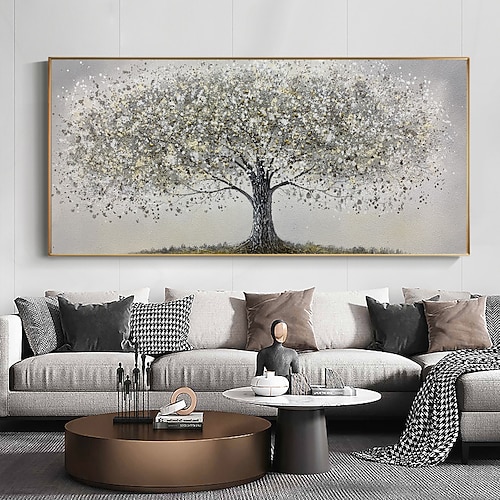 

Oil Painting 100% Handmade Hand Painted Wall Art On Canvas Abstract Plant Floral Blooming Big Tree Home Decoration Decor Rolled Canvas No Frame Unstretched