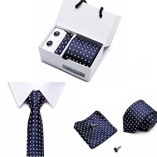 

Men's Ties Pocket Square Cufflinks Sets Basic / Work Classic Plaid / Polka Dot Dailywear Party Favor