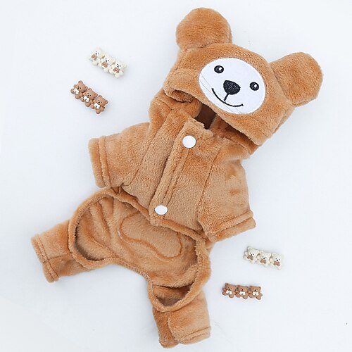 

Dog Cat Hoodie Jumpsuit Solid Colored Animal Adorable Cute Dailywear Casual / Daily Winter Dog Clothes Puppy Clothes Dog Outfits Coffee Costume for Girl and Boy Dog Polyester XS S M L XL XXL