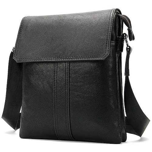 

Men's Messenger Bag Sling Bags Mobile Phone Bag Messenger Bag Crossbody Bag Nappa Leather Cowhide Zipper Daily Black