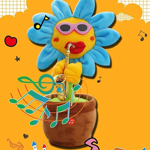 

Electric Toys Singing and Dancing Flowers Saxophone Sunflower Net Celebrity Funny Christmas Toy Girl Fully Filling PP Cotton