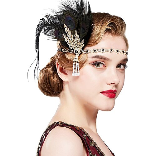 

The Great Gatsby The Great Gatsby Flapper Headband Women's Costume Golden / Green / Black Vintage Cosplay