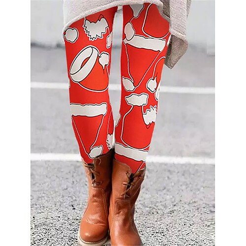 

Santa Suit Cosplay Hippie Christmas flare Y2K Dailywear Pants Leggings Women's Costume Vintage Cosplay Party Christmas Gifts Christmas Jumpsuits Pants Christmas / Spandex