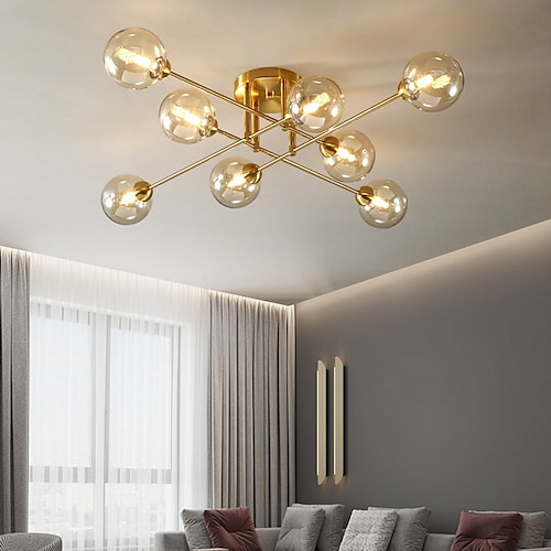 

96 cm Lantern Design Flush Ceiling Light LED Chandeliers Metal Electroplated Modern 220-240V