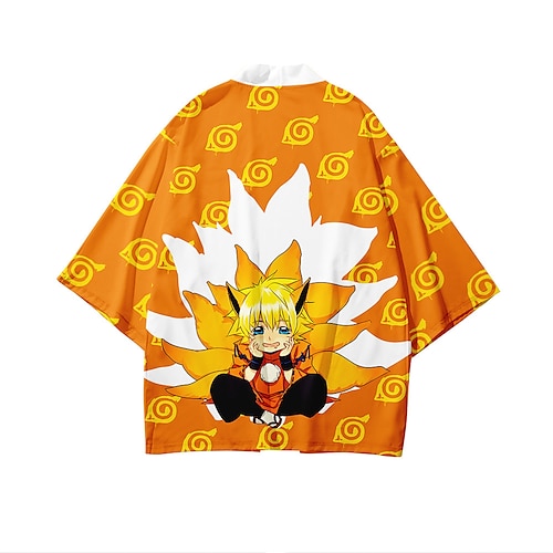 

Inspirado por Naruto Naruto Uzumaki Animé Disfraces de cosplay Japonés Kimono Abrigo de kimono Para Hombre