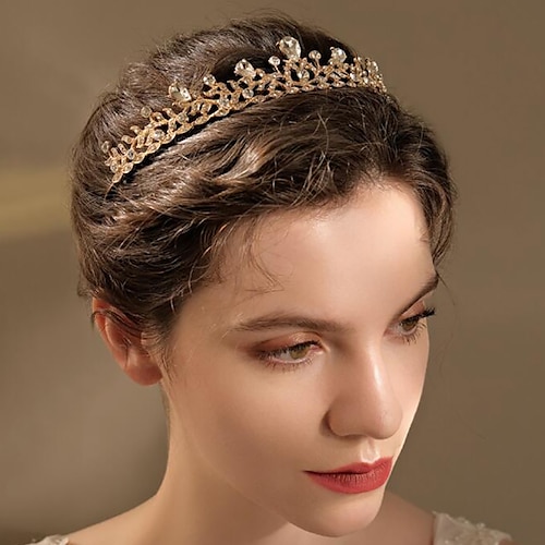 

Crown Tiaras Headbands Headpiece Rhinestone Alloy Wedding Party / Evening Retro With Crystal / Rhinestone Headpiece Headwear