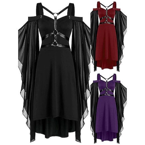 

Punk & Gothic Victorian Medieval Rockabilly Cocktail Dress Dress Masquerade Goth Girl Plus Size Women's Adults' Cosplay Costume Halloween Halloween Prom Festival Dress Summer Spring Fall