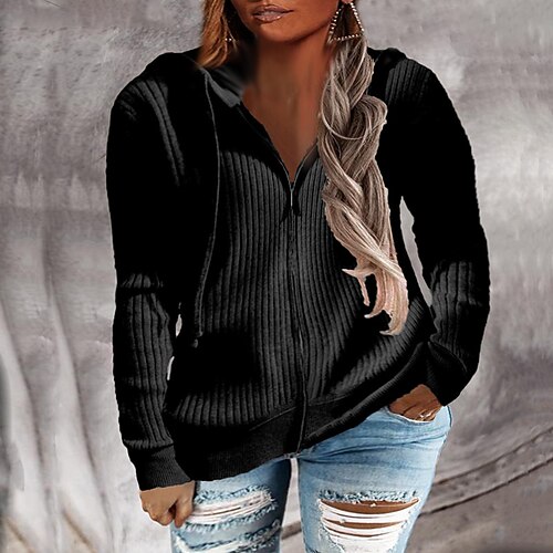 

Women's Plus Size Tops Hoodie Sweatshirt Plain Print Long Sleeve Cowl Neck Streetwear Daily Weekend Polyester Fall Winter White Black