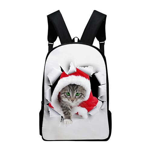 

Unisex Oxford Cloth 300D School Bag Commuter Backpack Large Capacity Breathable Zipper School Daily Christmas White