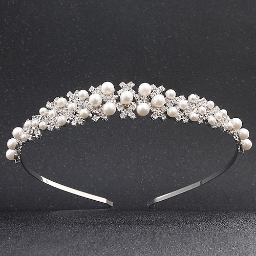 

Crown Tiaras Headbands Headpiece Imitation Pearl Rhinestone Wedding Party / Evening Retro With Faux Pearl Headpiece Headwear