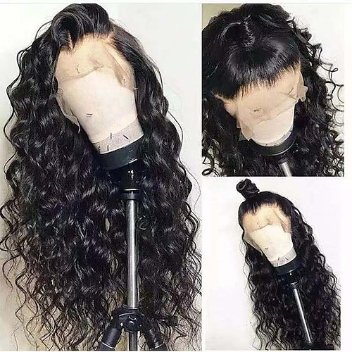 

Synthetic Lace Wig Curly Style 26 inch Black Middle Part T-part Lace Wig 13X4X1 Closure Wig Women's Wig Black / Medium Length