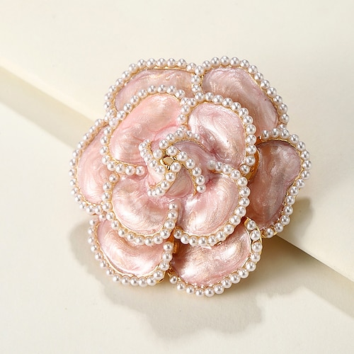 

Women's Brooches Classic Flower Shape Stylish Artistic Simple Anime Elegant Brooch Jewelry Light Pink For Party Wedding School Gift Daily