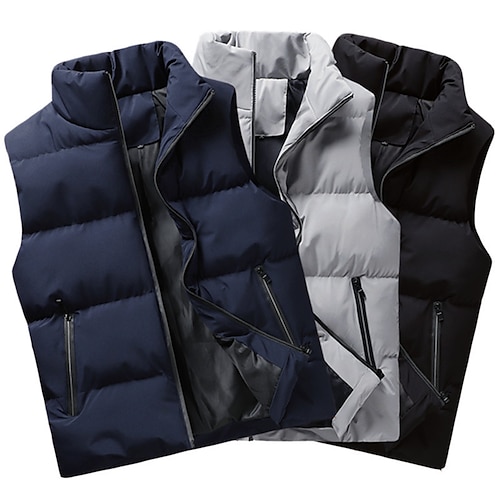 

Per uomo Gilet imbottito Gilet Gilet trapuntato Cardigan Tenere al caldo Traspirante Esterno Strada Giornaliero Tinta unica Capispalla Abbigliamento Streetwear Per sport Nero Blu Grigio chiaro