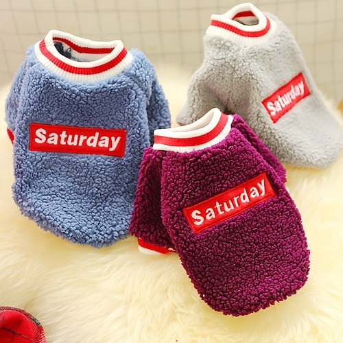 

Dog Cat Sweatshirt Patterned Quotes Sayings Adorable Cute Dailywear Casual / Daily Winter Dog Clothes Puppy Clothes Dog Outfits Soft Purple Blue Gray Sweatshirts