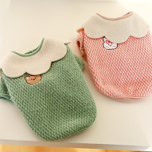 

Dog Cat Coat Solid Colored Animal Adorable Cute Dailywear Casual / Daily Winter Dog Clothes Puppy Clothes Dog Outfits Pink Green Costume for Girl and Boy Dog Polyester XS S M L XL