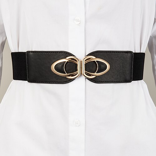 

Women's Belt PU Black Brown Wide Belt Daily Tea Party Pure Color / Spring / Summer / Fall / Winter