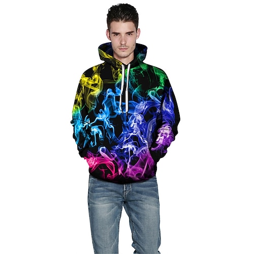 

Herren Hoodie Sweatshirt Kapuze Blau Regenbogen Rote Grau Mit Kapuze Graphic Rauch Bedruckt Casual Täglich Festtage 3D-Druck Sportbekleidung Casual Groß und hoch Frühling Herbst Bekleidung